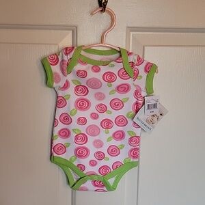 Buster Brown Onsie for little girls 0/3 months. NWT. Pink, green and white 💕.